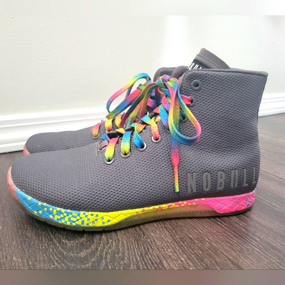 NOBULL Gray High Top Trainers Glitch